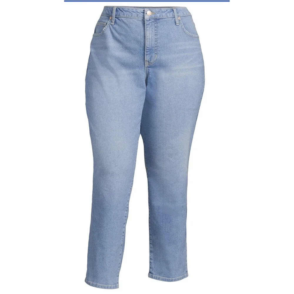 Terra & Sky Women's High Rise Straight Leg Light Wash Jeans Size 18W Petite